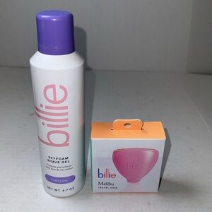 Billie SkyFoam Womens Shave Gel, Violet Glaze & Billie 5-Blade Razor Travel Case